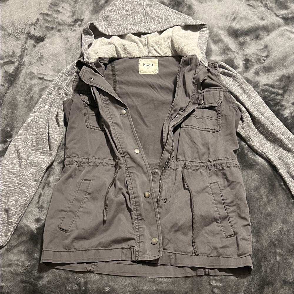 Mudd Charcoal Hooded Jacket
